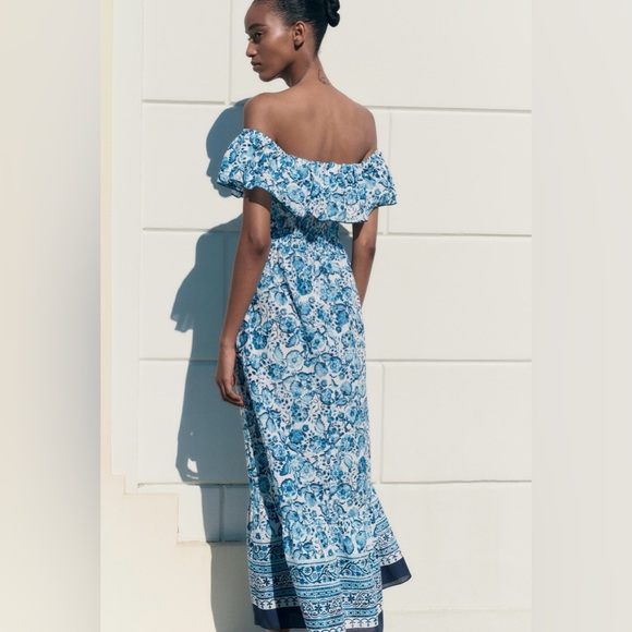 ZARA FLORAL PRINT OFF THE SHOULDER - Picture 7 of 11
